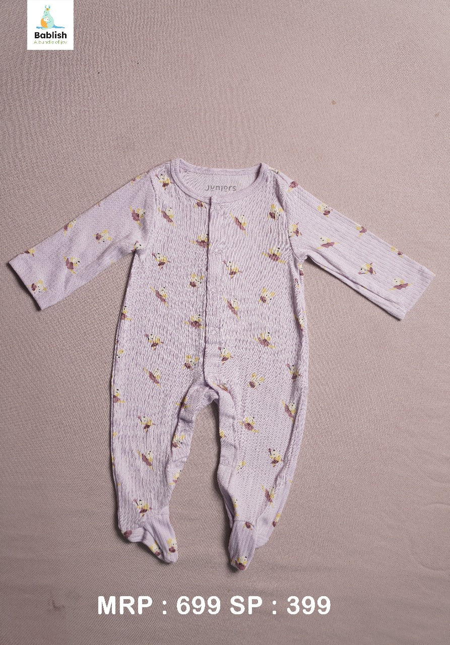 Juniors All-Over Mouse Print Closed-Feet Sleepsuit and Beanie Set