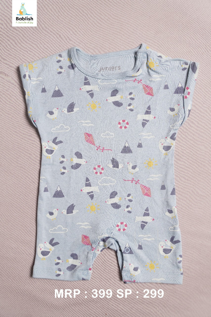 Juniors Printed Romper with Short Sleeves - Set